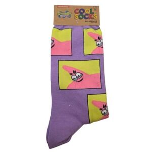 Cool Socks Patrick Star Crew Socks 8-12 Purple New SpongeBob 374